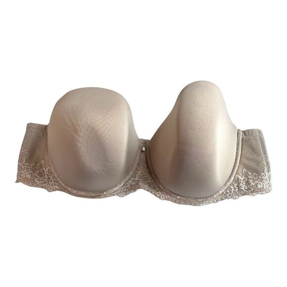 Lace Underwire Bra 46C Beige Torrid Strapless Convertible Push-Up Tan Nude - Picture 1 of 5